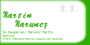 martin maruncz business card